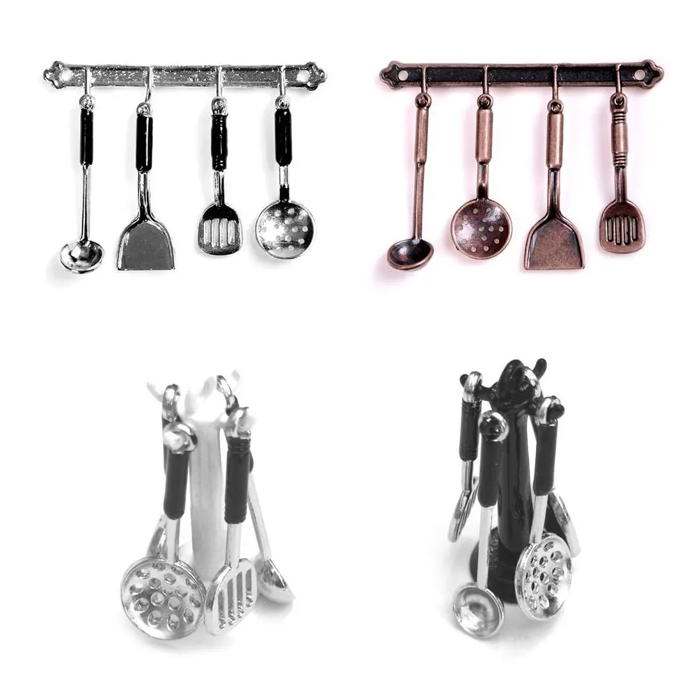 5Pcs/Set Exquisite Spoon Spoon Leakage Simulation Hook Dollhouse Kitchen Accessory Kitchen Furniture Toy Shovel images - 6