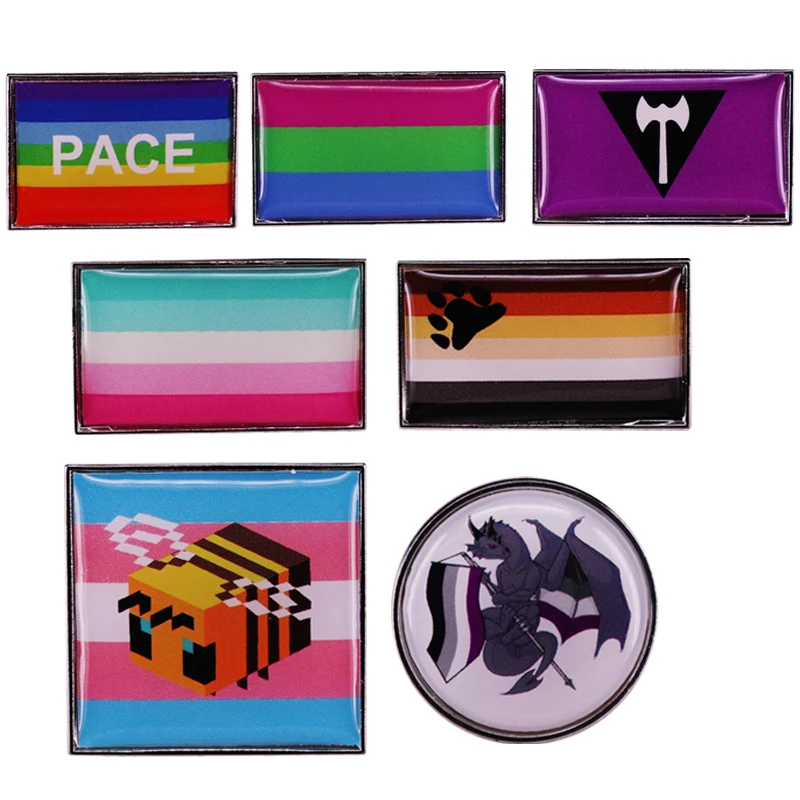 

B0224 Classic Cartoon Rainbow LGBTQ Gay Brooch Pins Enamel Metal Badges Lapel Pin Brooches Jackets Fashion Jewelry Accessories