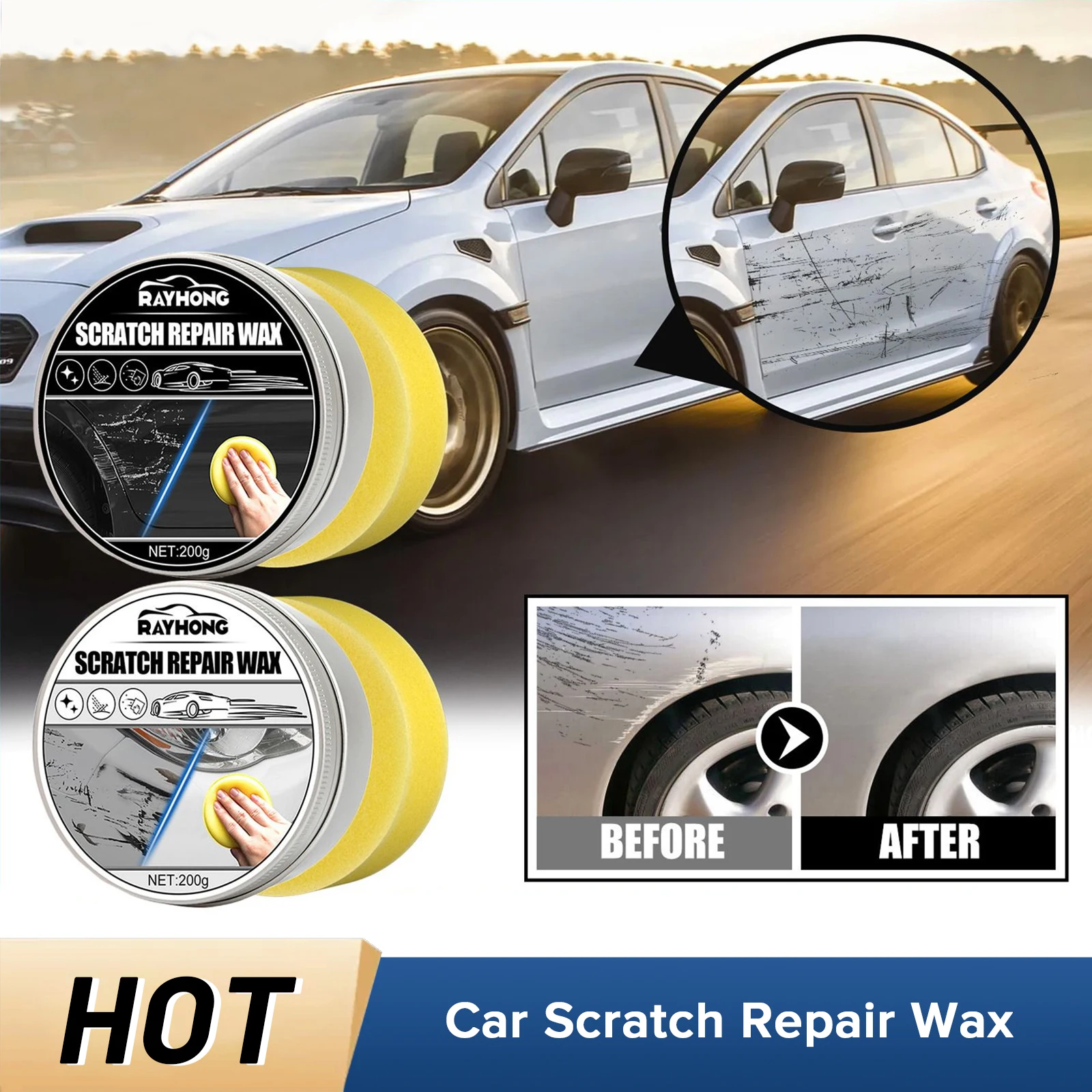 

Car Scratch Repair Wax Anti Scratches Vehicle Coating Refurbishing Plastic Restoring Waterproof Film Automobile Polishing Paste