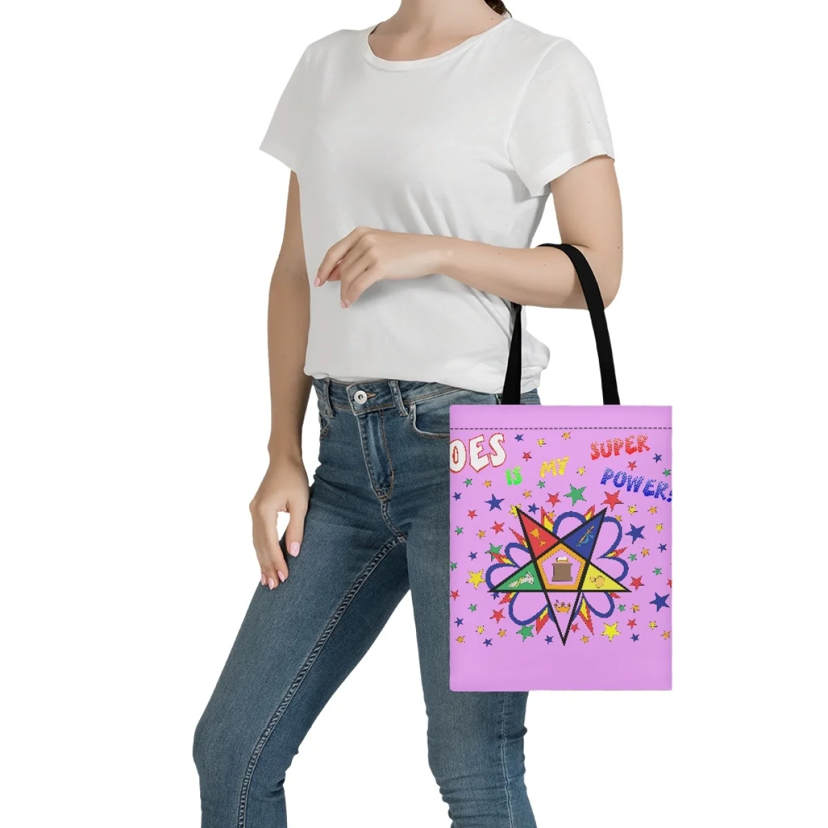 FORUDESIGNS Shopper Bag OES Sistars Order Of Eastern Handbags For Women Shopping Shoulder Bag Print Practical Lightweight