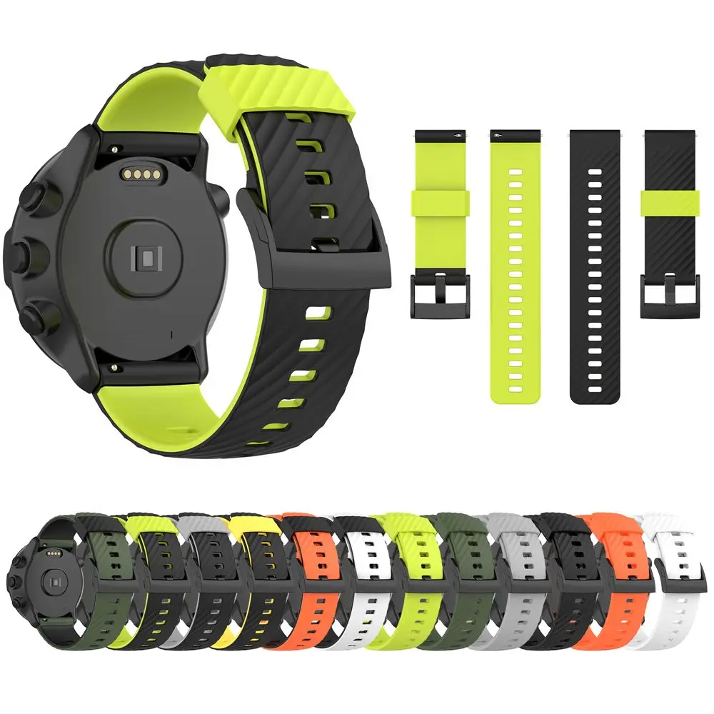 

New Silicone Strap Bands For Suunto 7 9 baro Spartan Sport Wrist HR Replacement WatchBand Sports Two-color Watch Strap Wristband