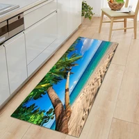 tropical scenery kitchen mats sea beach landscape foot pads non slip coconut trees bathroom doormat indoor carpet bath floor rug