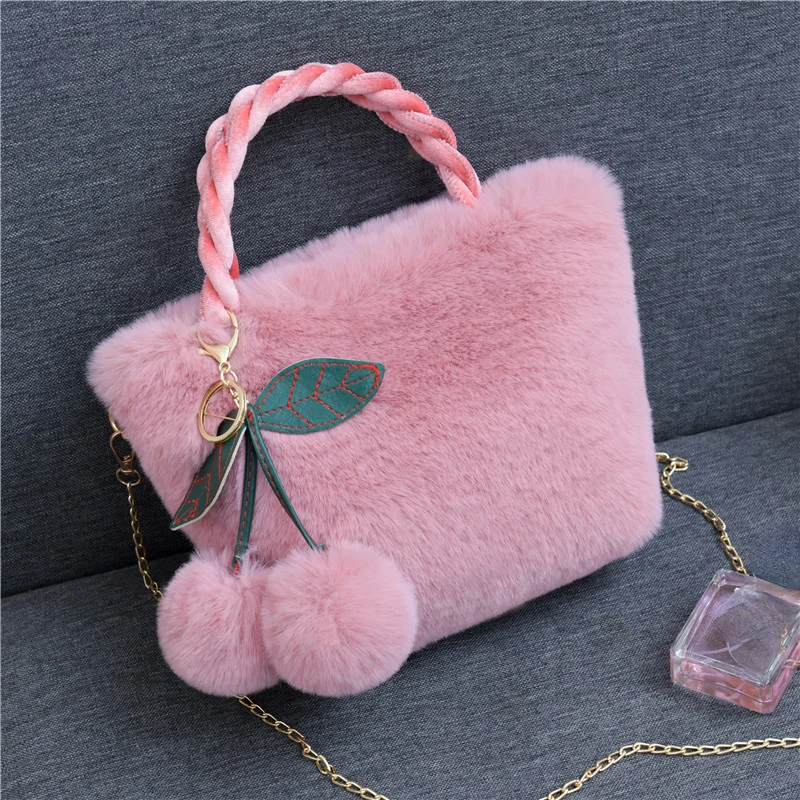 Пушистые милые женские сумки с подвеской Kawaii Милые Роскошные модные