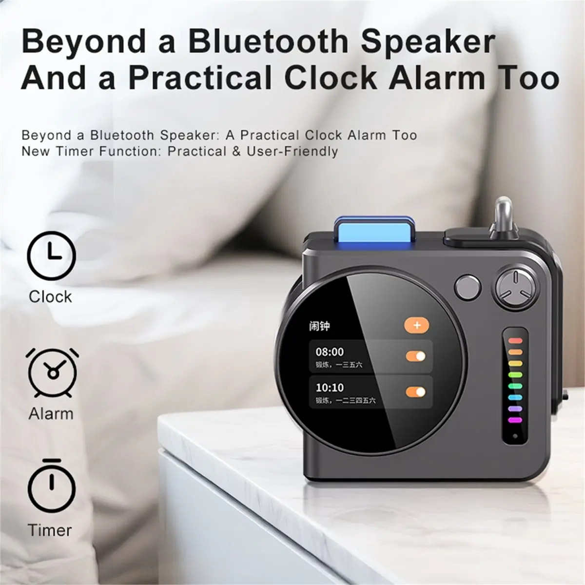 РАСПРОДАЖА - Портативная Bluetooth-колонка с HD-сенсорным экраном, многофункциональная, миниатюрная, с объемным стереозвуком, беспроводным сабвуфером, водонепроницаемая (art.: 3920dc24c69cc) - 3920dc24c69cc