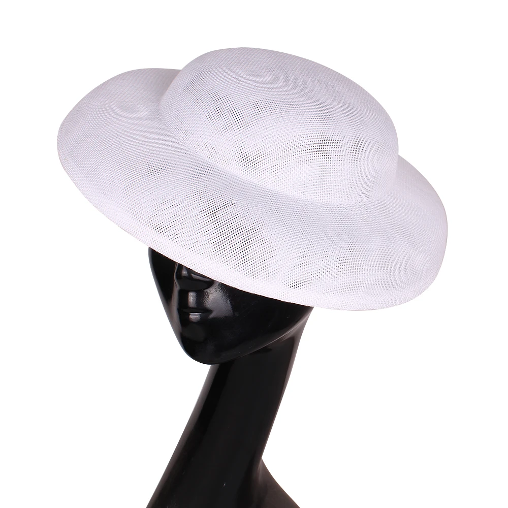 Фото 30 см круглые черные шляпы Fascinator Base женские аксессуары для волос имитация Sinamay Fascinator материал головной убор для свадебной вечеринки №3