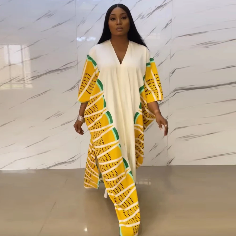 

2022 New African Dresses For Women Dashiki Vetement Femme Robe Africaine Bazin Riche Ankara Plus Size Boubou Ladies Clothing
