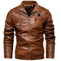 leather jacket new leather jacket mens european and american motorcycle clothing plus velvet leather jacket denim jacket men