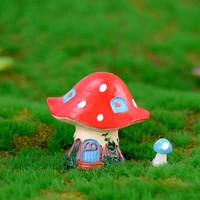 excellent fadeless compact mushroom house figurine succulent bonsai decor mushroom house miniature mushroom statue