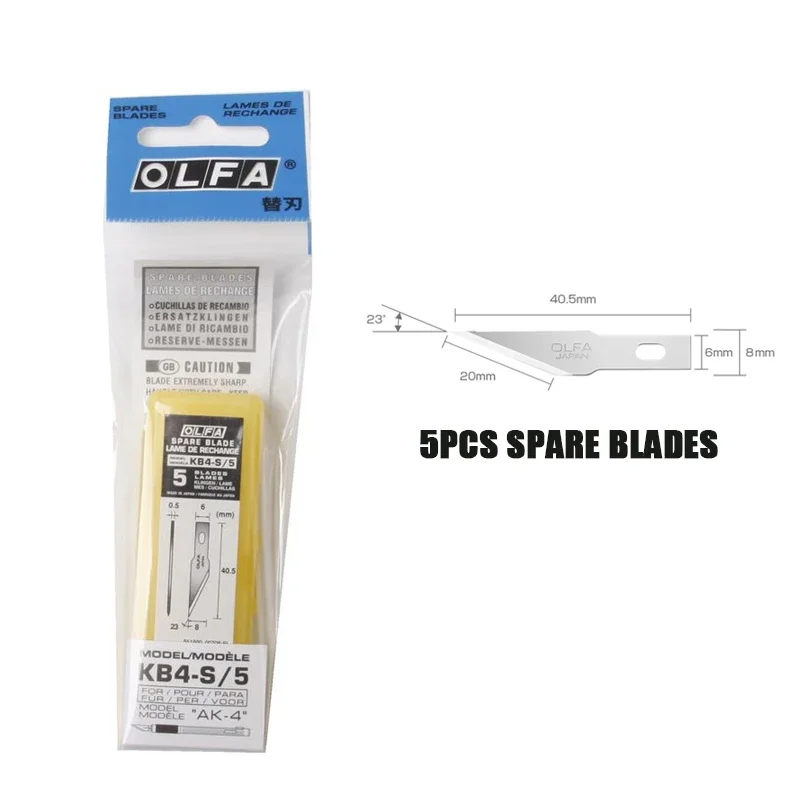 

OLFA KB4-F/5, KB4-S/5, KB4-R/5 Запасное лезвие, художественный нож, замена лезвия, ремесло, инструменты для AK-4, резьбы, ножи, запчасти, модельный резак
