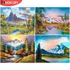HUACAN краска по номеру Горный пейзаж настенная живопись DIY рамка уникальный подарок картина по номерам дерево акриловый холст для украшения