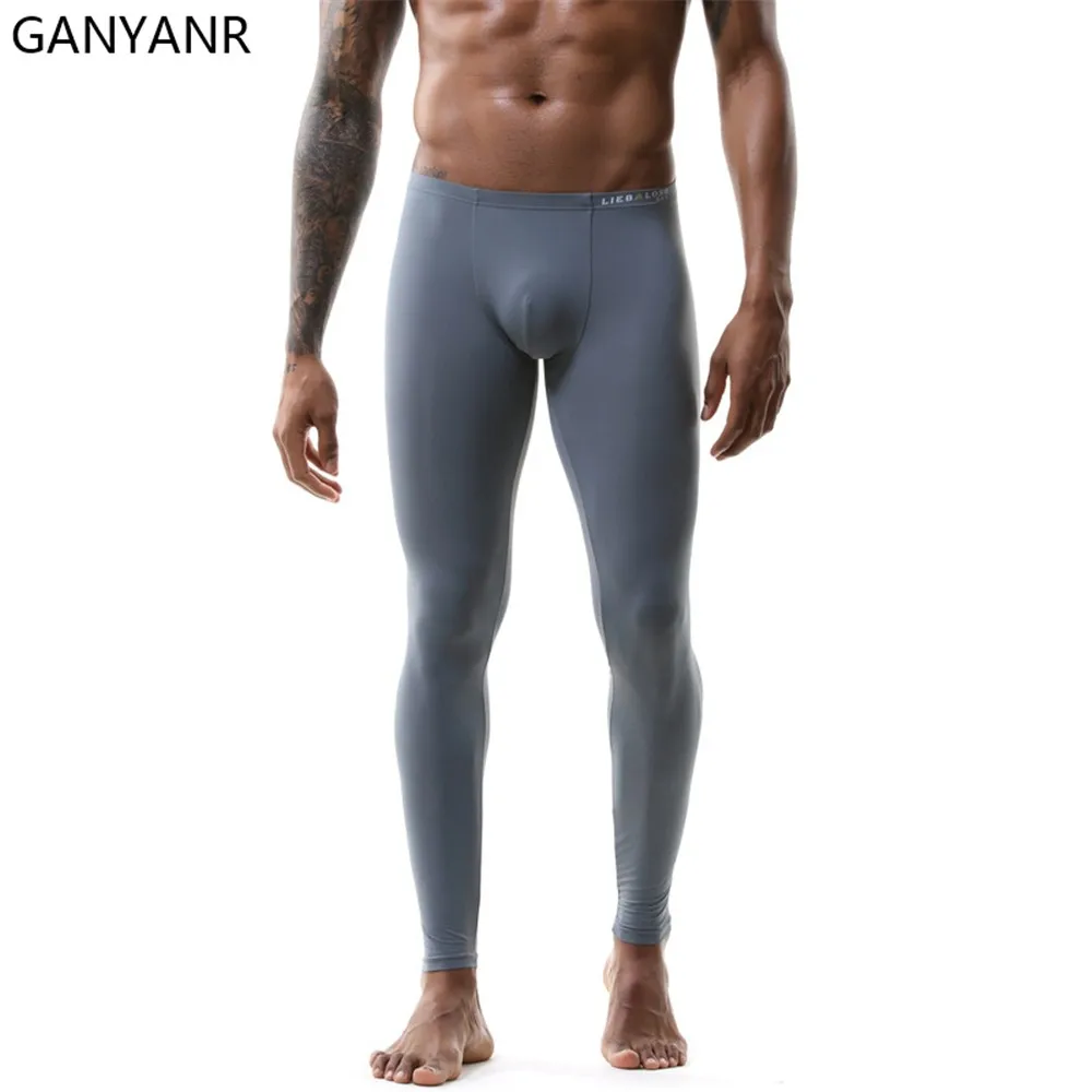 GANYANR Compression Pants Running Tights Men Gym Sportswear Leggings Fitness Sport Basketball Sexy Yoga Workout Training Long