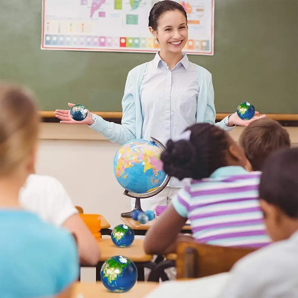 

Earth Globe Ball Eight Planets Moon Star Ball Color Gift Squishy Printing Elastic Rubber Bouncy Dia.6.3cm Sponge Toy G1w8