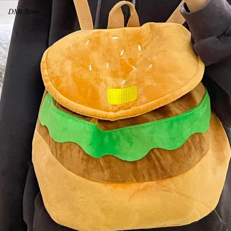 DIMI Backpack School Bags Storage Bag Cute Cartoon Burger Kawaii Funny Shoulder Bag Backpack Women Bag Large Capacity