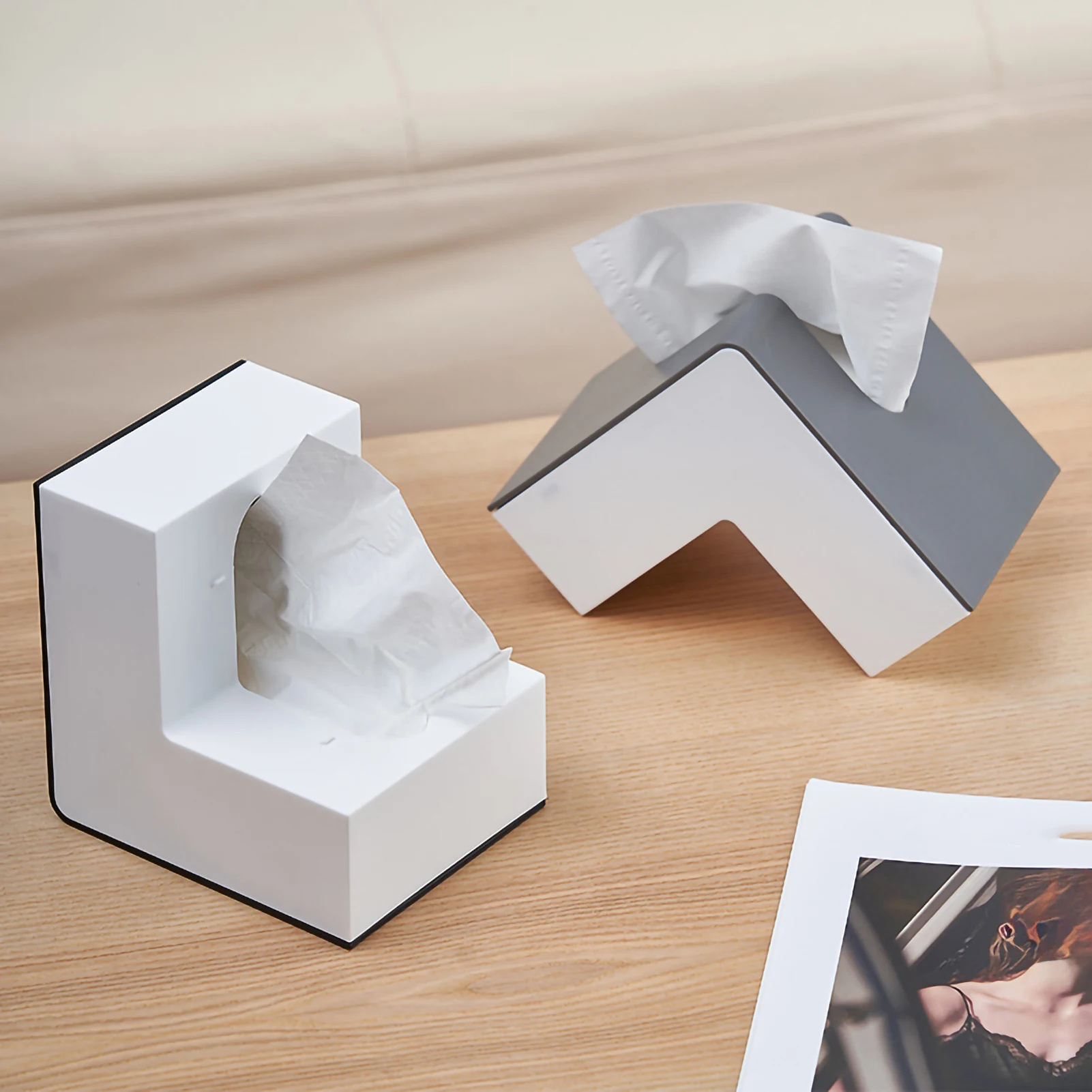 Современная коробка для салфеток под прямым углом в скандинавском стиле