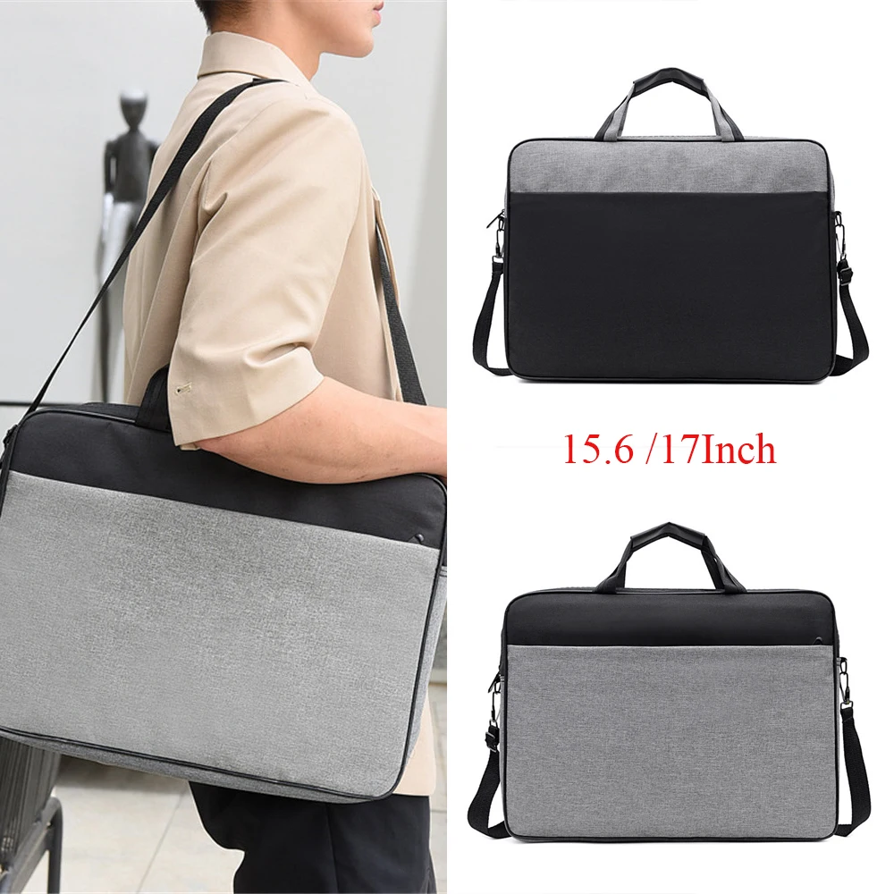 Сумка для ноутбука 15 6/17 дюймов Портативная Черная простая сумка через плечо