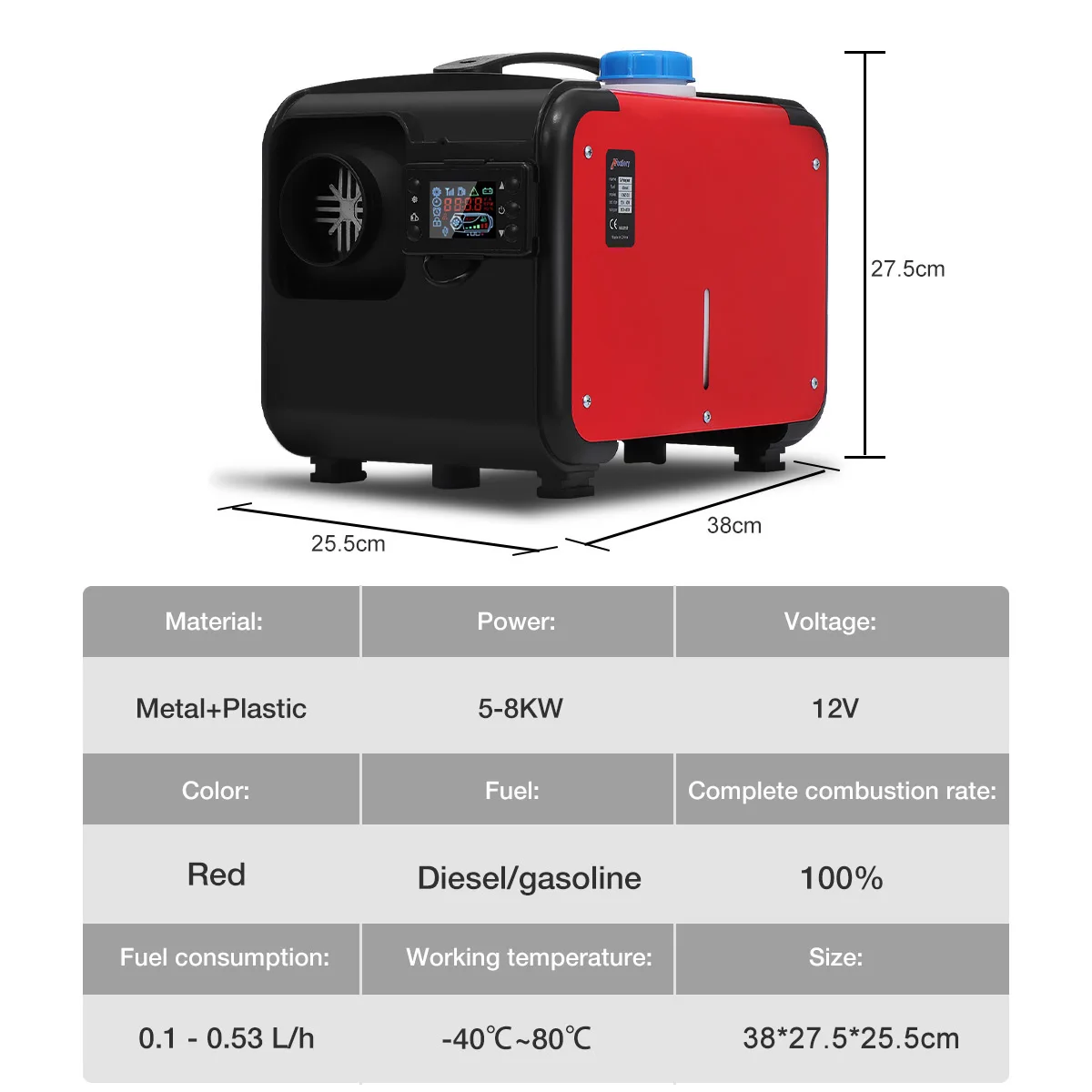 $51.60 Car Heater All In One 8KW Air diesels Heater 1KW-8KW 12V One Hole Car Heater for Webasto Trucks Motor+LCD Switch+Remote