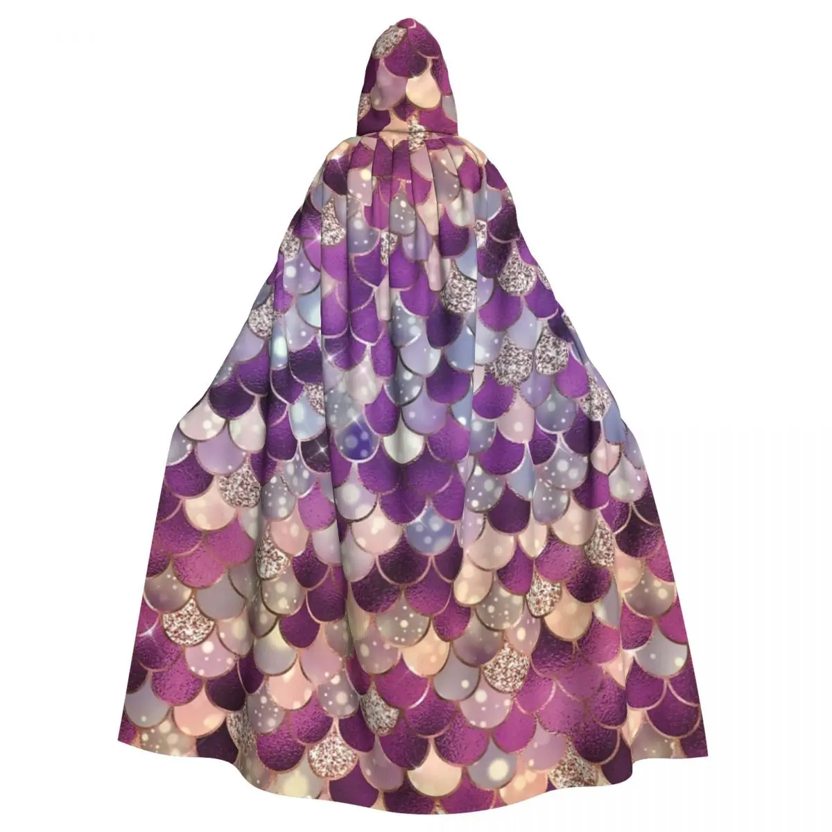 

Mermaid Bokeh Pattern Hooded Cloak Halloween Party Cosplay Woman Men Adult Long Witchcraft Robe Hood