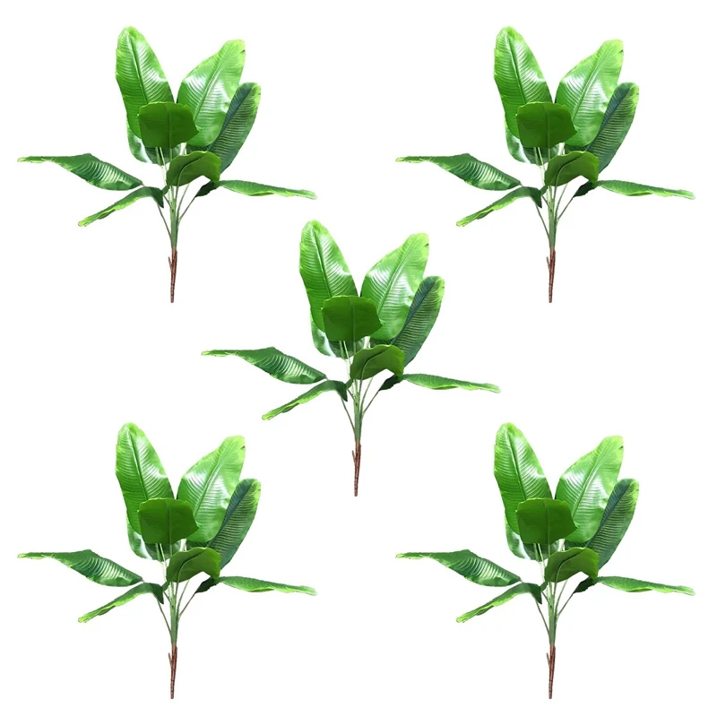 

5X искусственные растения, тропические листья, банан, дерево, искусственные пальмы, искусственные листья растений, Декор для дома, улицы, сад...