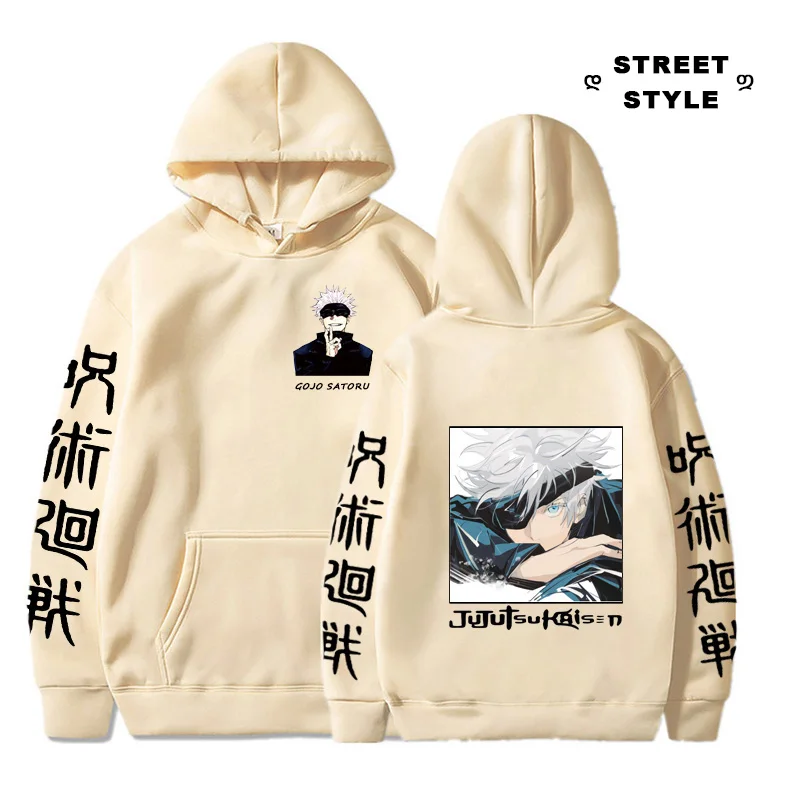 

Japanese Anime Hoodies Jujutsu Kaisen Gojo Satoru Graphic Printed Sweatshirts Harajuku Casual Streetwear Unisex Oversized Cloth