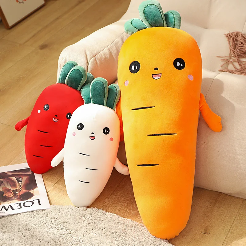 

50/90cm Cartoon Smile Carrot Plush toy Cute Simulation Vegetable Carrot Pillow Dolls Stuffed Soft Toys for Children Gift