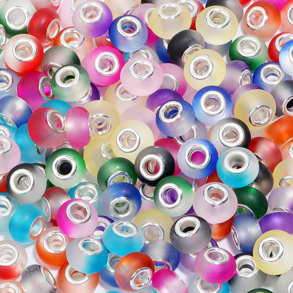 Бусины из смолы для изготовления браслетов и ожерелий матовые двухцветные