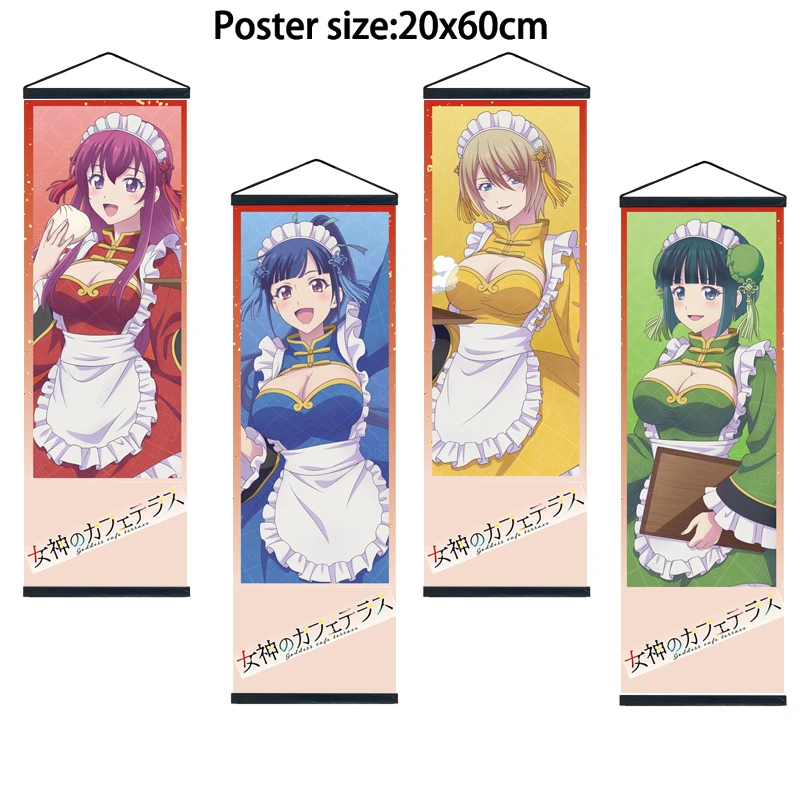

Anime Poster Goddess Cafe Terrace Ono Shiragiku Tsuruga Ami, Wall Scroll, Home Decoration, Art Picture, 20x60cm