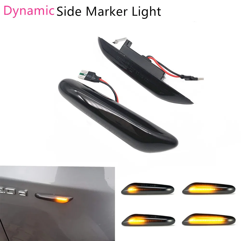 2X Led Dynamic Side Marker Turn Signal Light For BMW E60 E61 E87 E90 E91 E92 E93 E81 E82 E88 E46 X3 E83 X1 E84