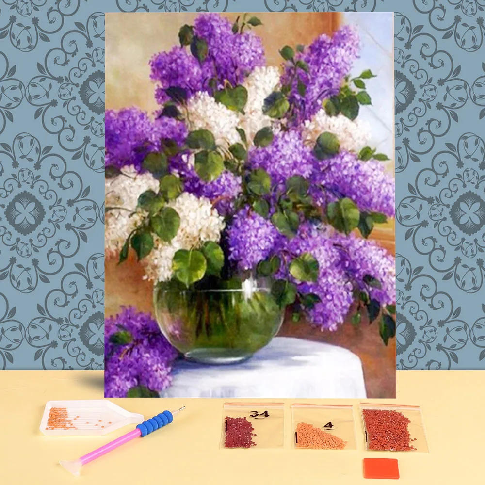 

Набор для алмазной вышивки «цветы сирени»