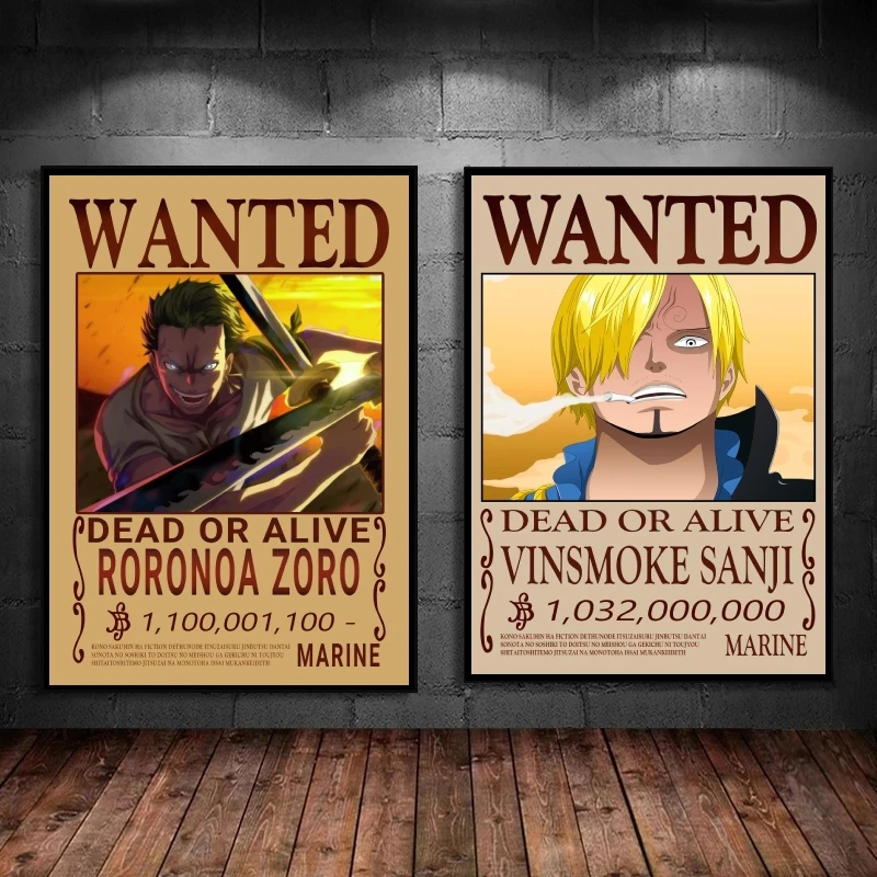 

Canvas Hd Prints One Piece Sanji Wanted Modern Living Room Decoration Paintings Wall Art Home Children's Bedroom Decor