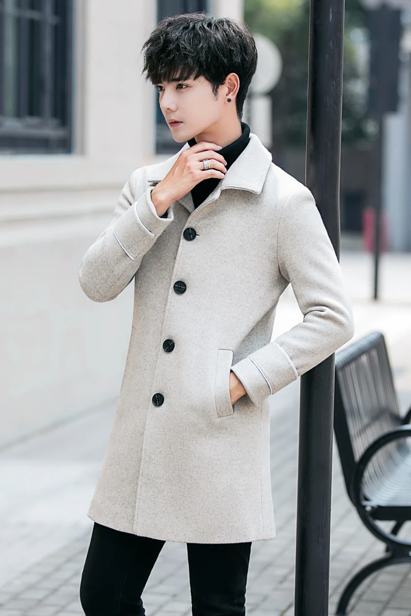 Новинка 2022 осенне-зимнее мужское шерстяное пальто модное повседневное Трендовое