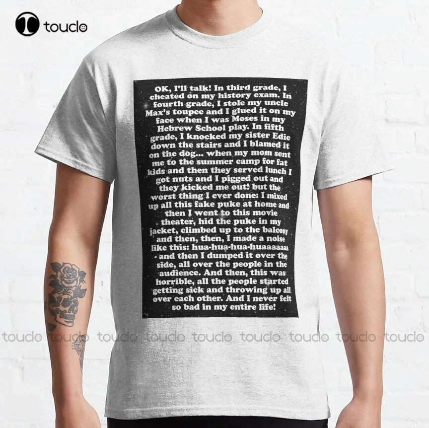 

Confession Classic T-Shirt The Goonies Funny T Shirts For Men Fashion Creative Leisure Funny Harajuku T-Shirt Custom Gift Xs-5Xl