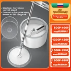 Mop and Bucket with Wringer Set - Microfiber Flat Mop Hand Free, Stainless Steel Handle,3 Microfiber Mop Pads and 1 Clean Brush