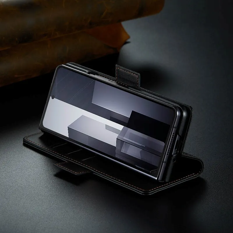 Боковая магнитная пряжка флип-кошелек с отделениями для карт чехол телефона Samsung