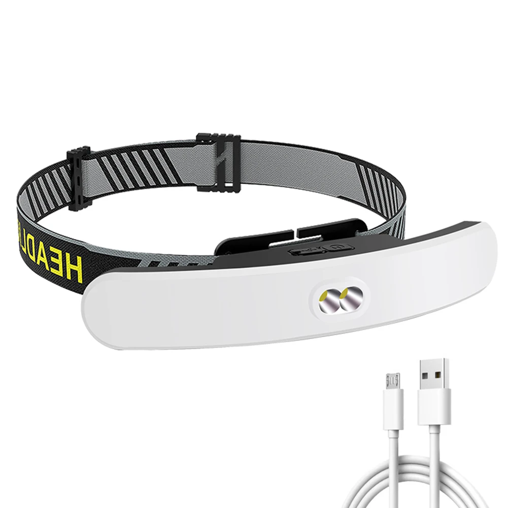 

Portable USB Rechargeable LED Headlamp Work Light Adjustable 6 Modes IPX4 Waterproof Warning Head Torch Flashlight Headlights