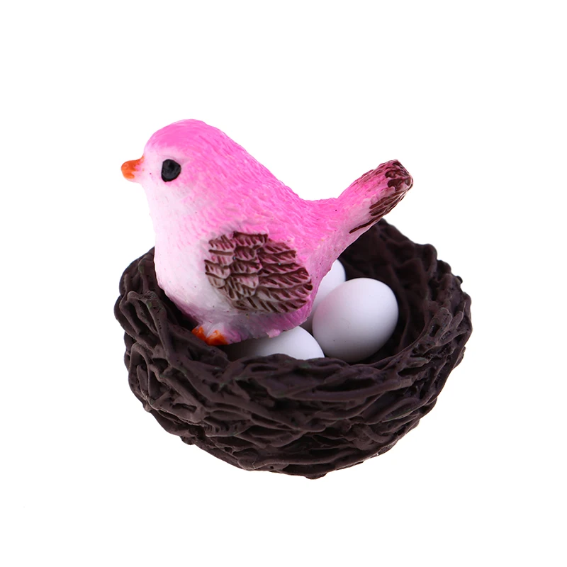 

4Pcs Cartoon Colorful Fly Bird Sparrow Small Statue Miniature Figurine Ornament