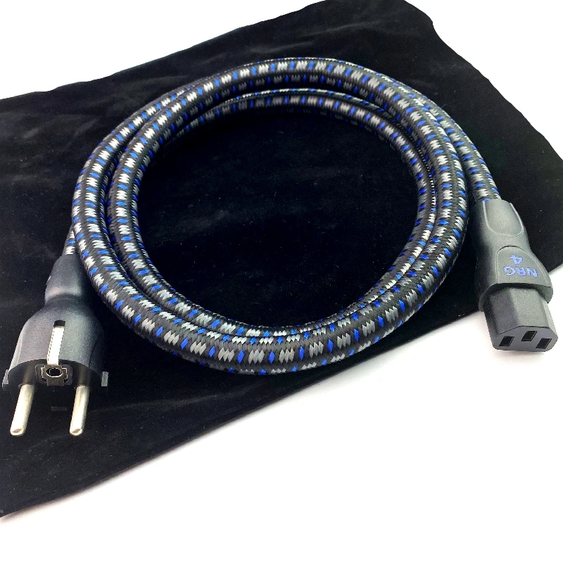 High quality NRG 4 HIFI Audio Power Cable Power Cord US & EU Schuko Plug 2.0m/6.6ft
