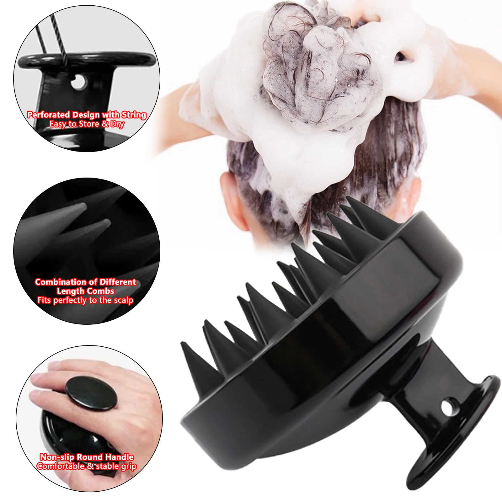 

Silicone Head Body Scalp Massage Brush Silicone Shampoo Brush Hair Washing Comb Shower Brush Bathroom SPA Massage Hair Brushes