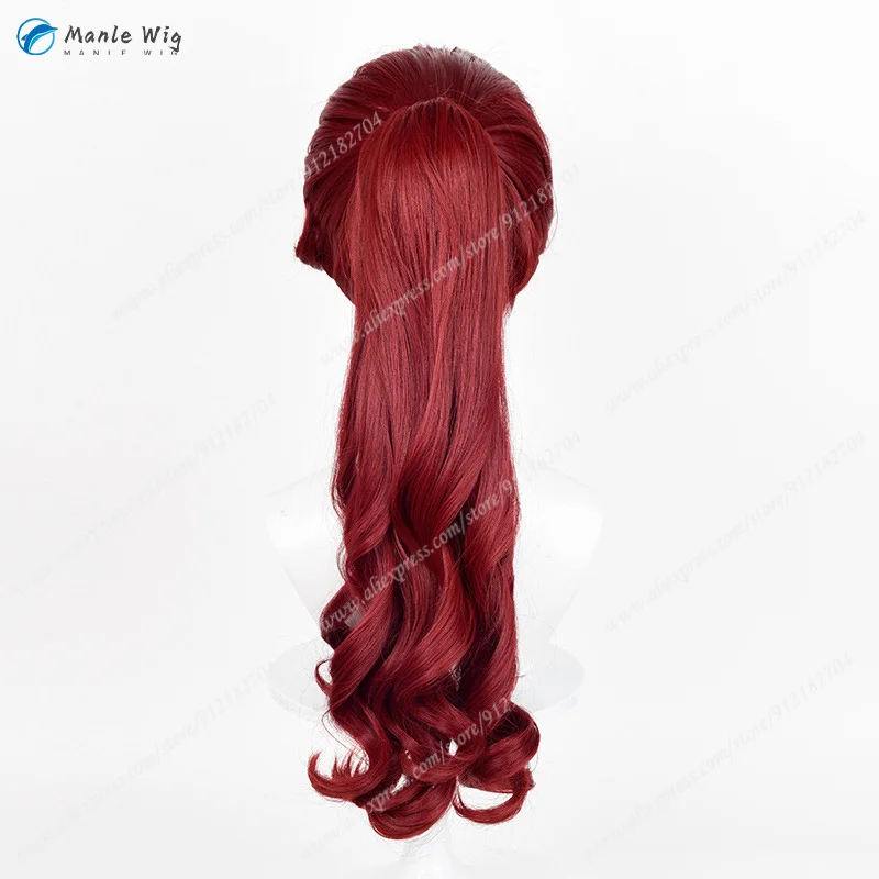 P5 Касуми Йошизава Косплей Парик Винно-красный Длинный Хвост Аниме Качество