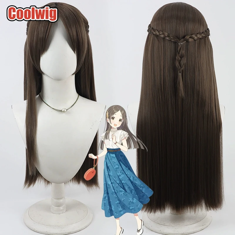 Фото Coolwig Синтетические волосы Kuramoto China Косплей Парики Gakuen Idolmaster Kuramoto Китай 80 см Длинный прямой коричневый парик Термостойкий №1