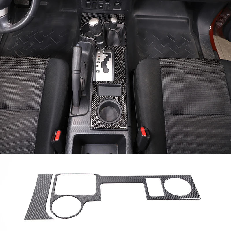 For Toyota FJ Cruiser 2007-2021 Soft Carbon Fiber Car Central Control Shift Panel Frame Trim Cover Sticker Accessories