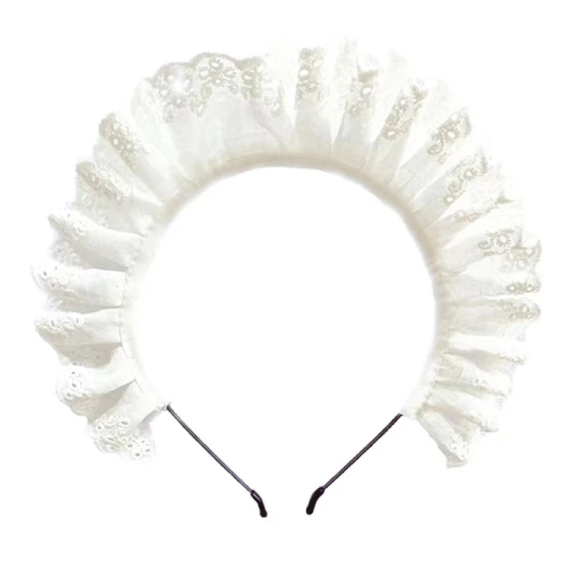 

Pleated Lace Hairhoop Cute Wash Face Hair Holder Festival Party Headwear