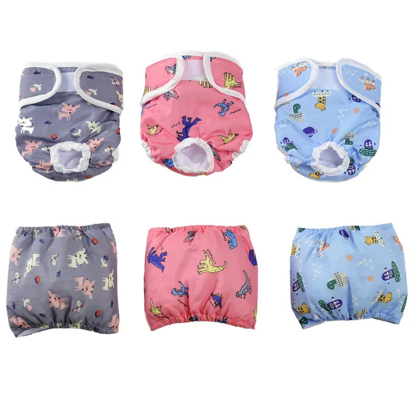 

Dog Diaper Dog Pants Cartoon Diapers for Female Dogs Physiological Pants Washable Shorts Design Pet Adjustable