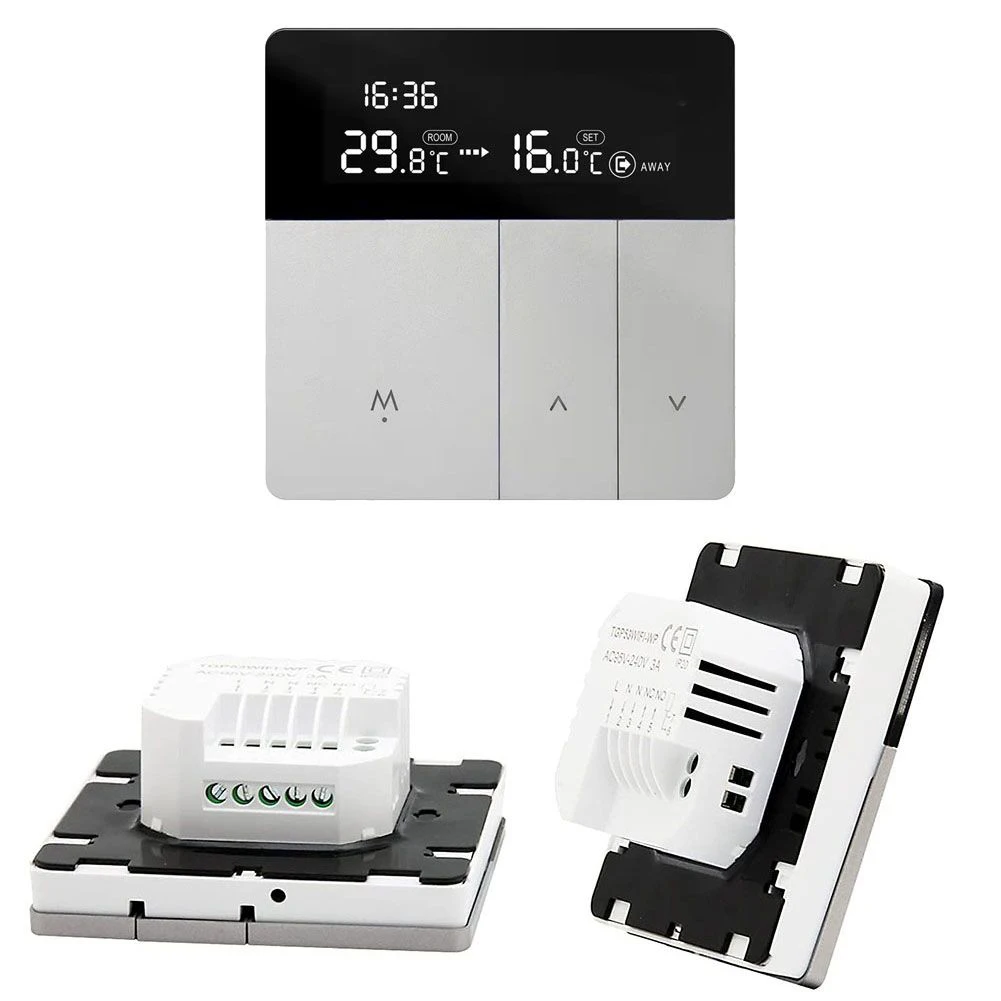 

Brand New Home Thermostat Water Heating Thermostat 1 Pcs 50/60Hz 86*86*26mm 95-240V Button Model Energy Efficient