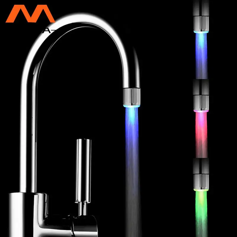 

Faucet Nozzle Head Green Corrosion Resistance Durable 3-color Light-up Change Colors Household Tools Bathroom Shower Tap Abs
