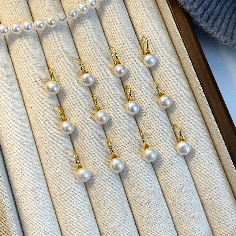 Серьги из стерлингового серебра 925 пробы с натуральным водным жемчугом женские