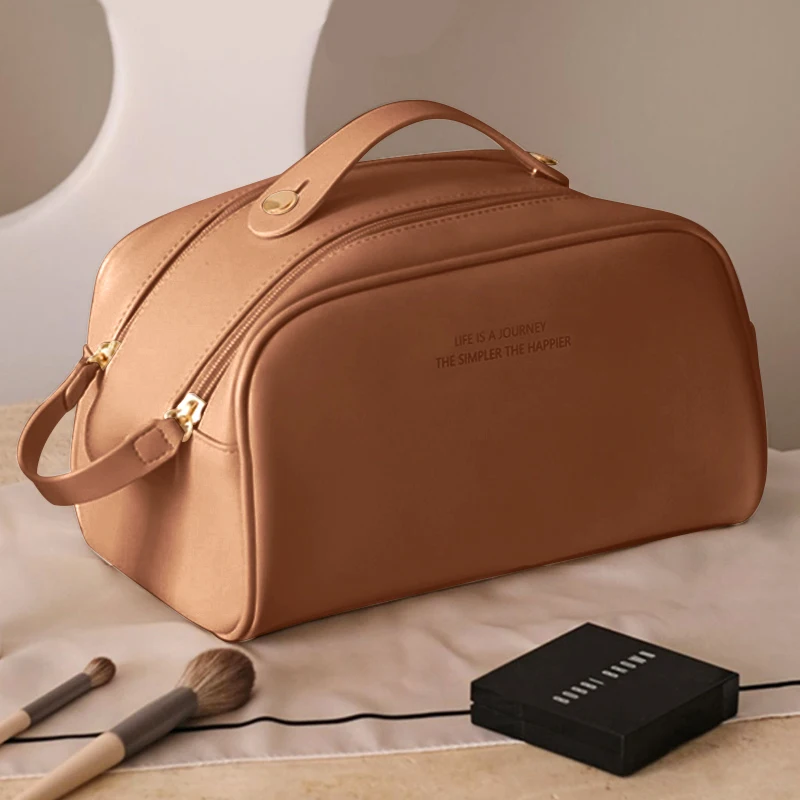 Waterproof PU Cosmetic Bag Ladies Skin Care Product Storage Bag Portable Cosmetic Bag Travel Wash Bag Free Shipping