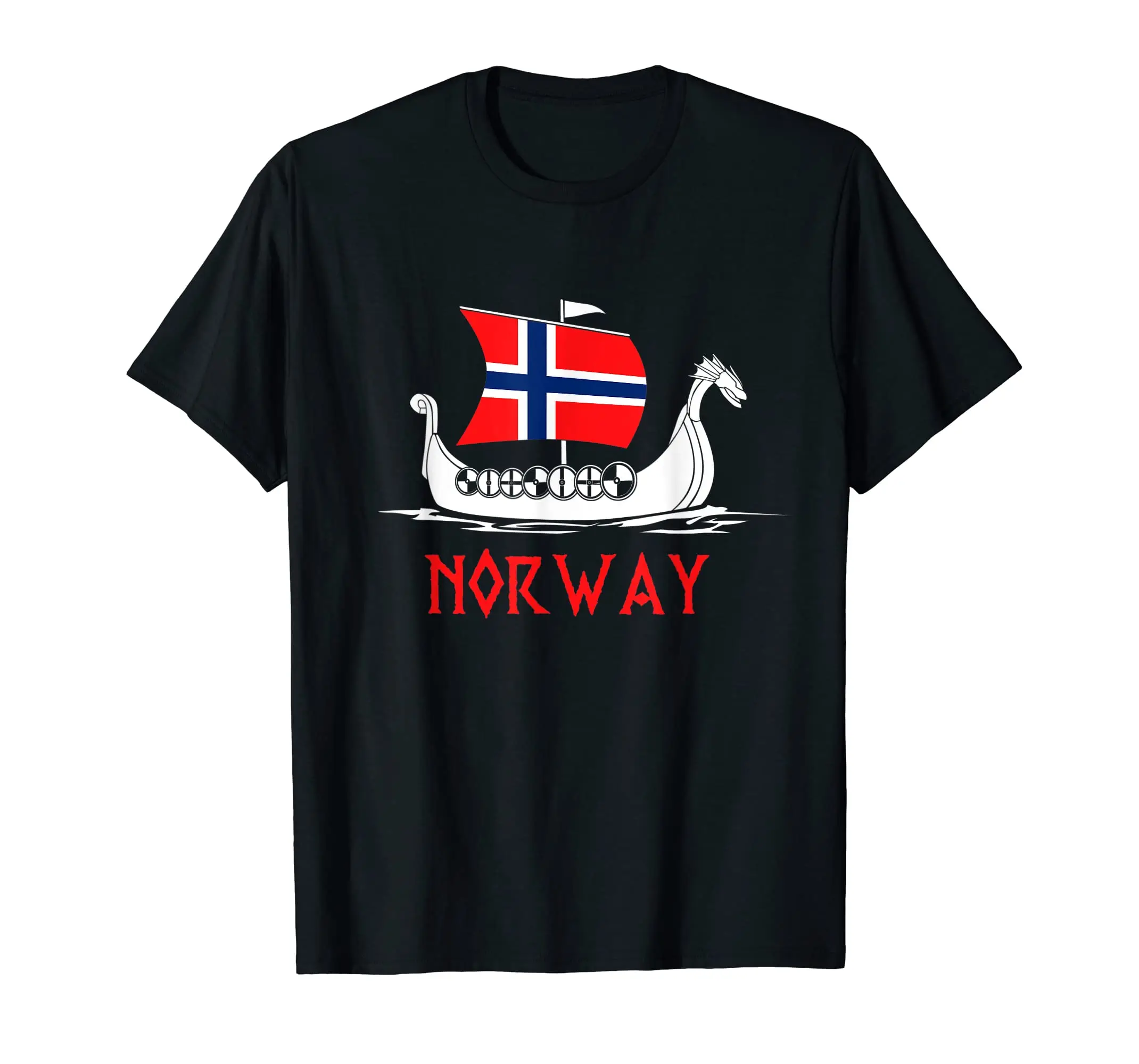 

100% Cotton Boat Norwegian Flag Norway Viking Ship Norway T-Shirt MEN WOMEN UNISEX T Shirts Size S-6XL