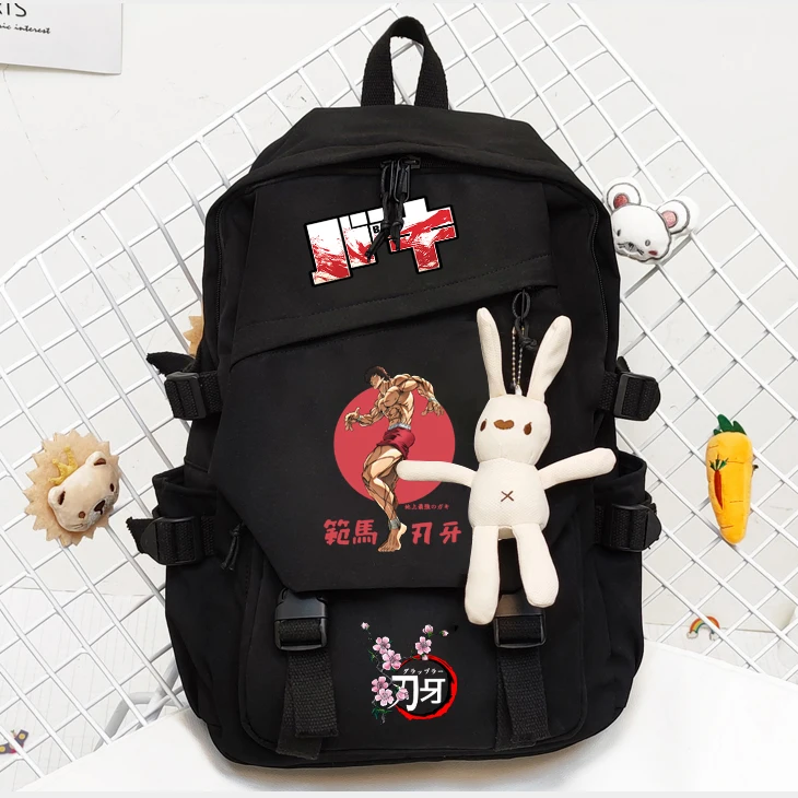 

Anime Baki the Grappler Baki Hanma Yuujiro Hanma Unisex Student Casual Backpack Cartoon Backpack Travel Laptop Backpack Gift