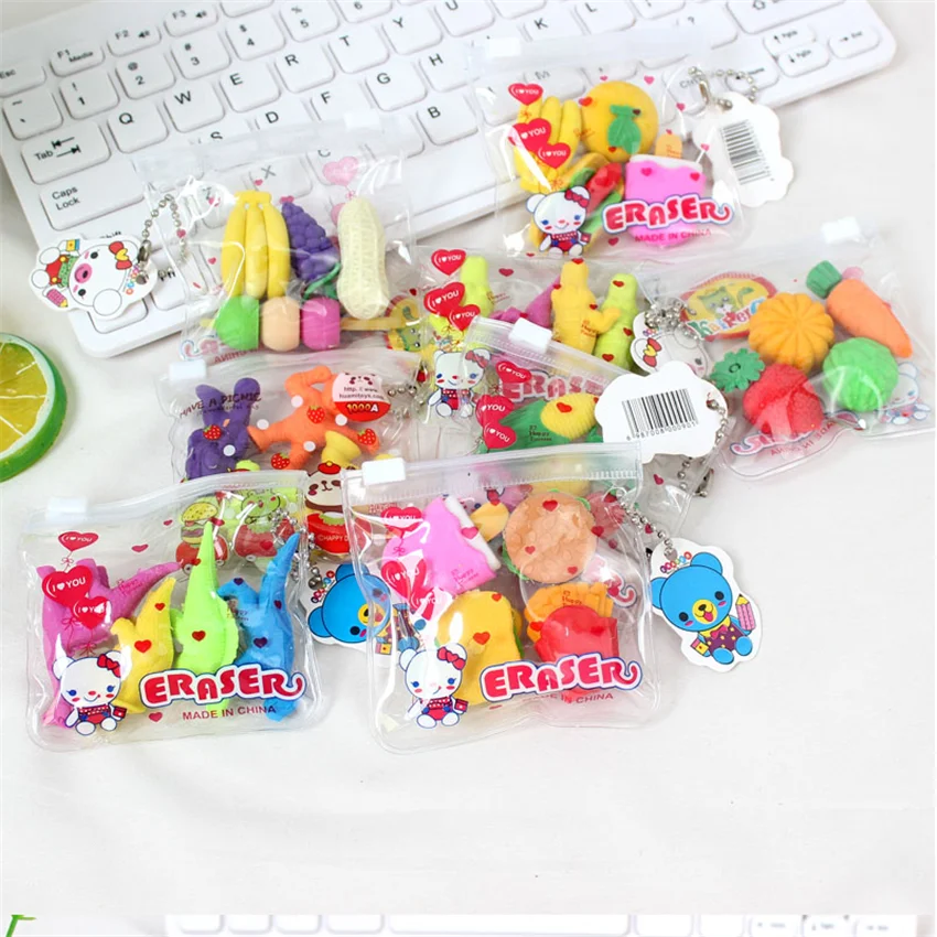 

free shipping 10packs Food snack rubber bag Ultraman Dinosaur Stationary Kids School Supplies