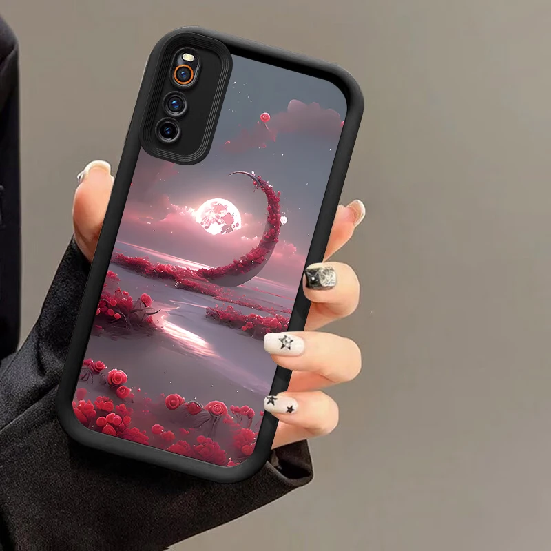 Мягкий чехол с изображением цветов морской Луны ландшафта для VIVO Y75s Y72t Y10 Y77e t1 Y55s
